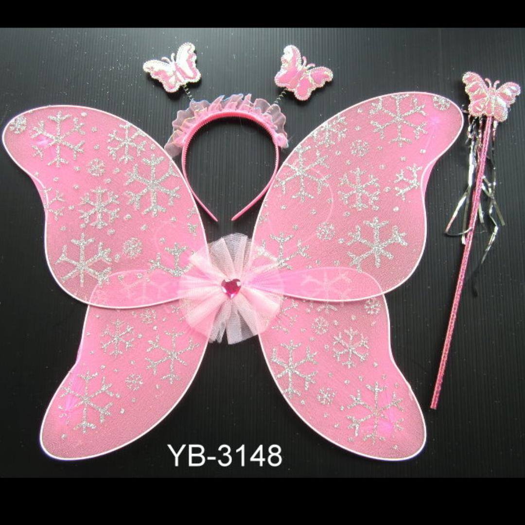 YB-3148 雪花蝴蝶翅膀三件套